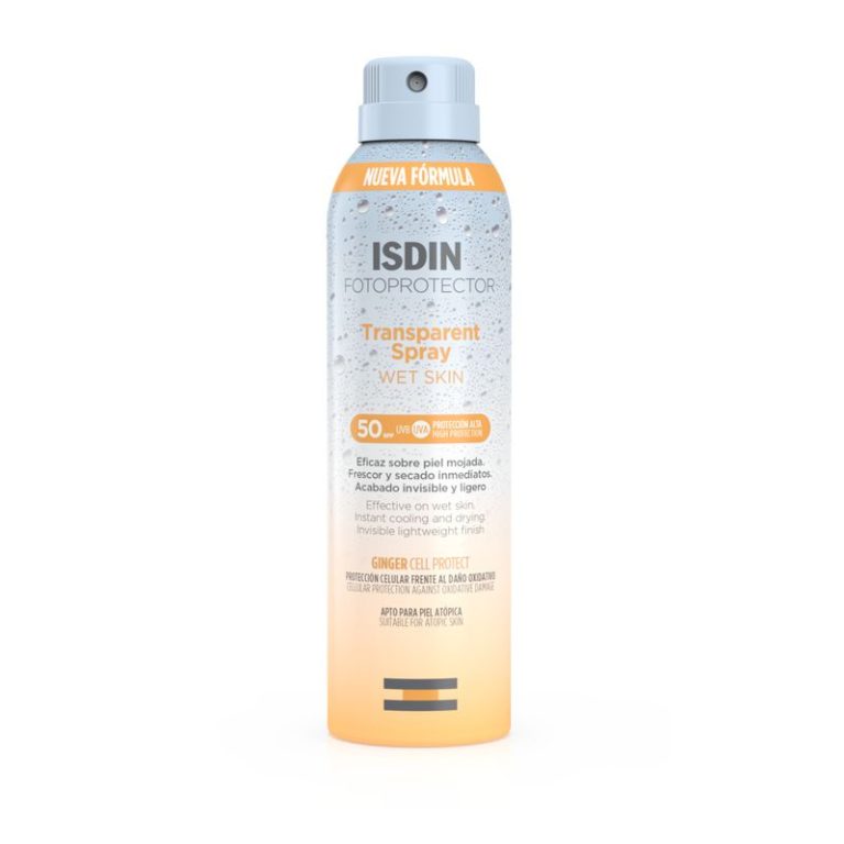 Fotoprotector ISDIN Transparent Spray Wet Skin SPF 50.